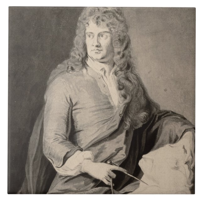 Retrato de Grinling Gibbons (1648-1721) (w/c em p (Frente)