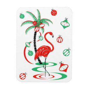 Retrato de ímã flexível Flamingo de Natal Verme