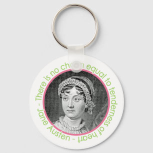 Retrato de Jane Austen com chaveiro das citações