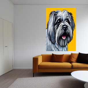 Retrato de Lhasa Apso AI Art Poster