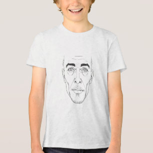 Retrato de Linha Suave Premium Arte Jovem Tri-blen
