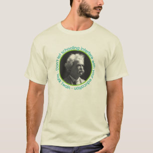 Retrato de Mark Twain com camisa das citações