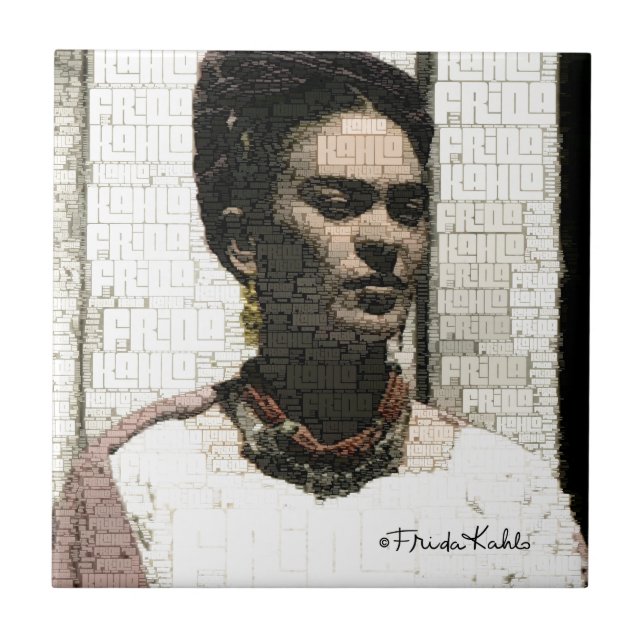 Retrato de matéria têxtil de Frida Kahlo (Frente)