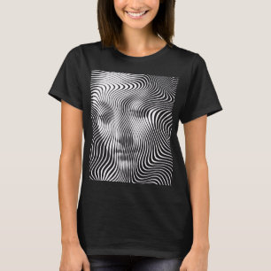 Retrato de Onda de Ilusão Óptica Abstrata Camiseta