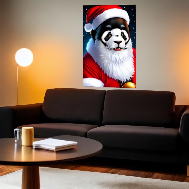 Retrato de Panda Papai Noel | AI Art Poster (Criador carregado)