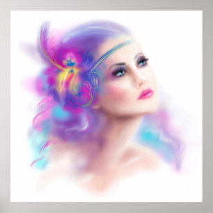 retrato de poster bela mulher