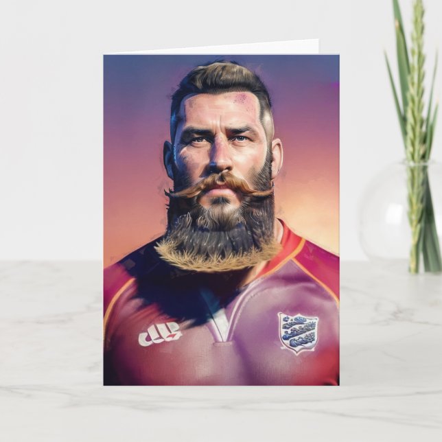 Retrato de Rugby - Cartão de Saudação de Rugby (Frente)