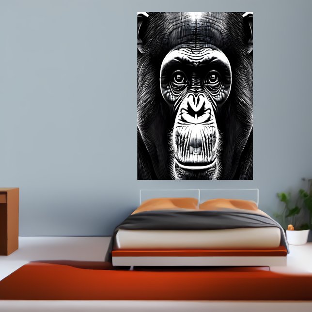 Retrato de um chimpanzé | AI Art Poster (Criador carregado)
