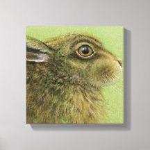 Retrato de um coelho pastando impressão em tela en