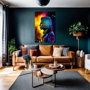 Retrato de um homem africano AI Art Poster
