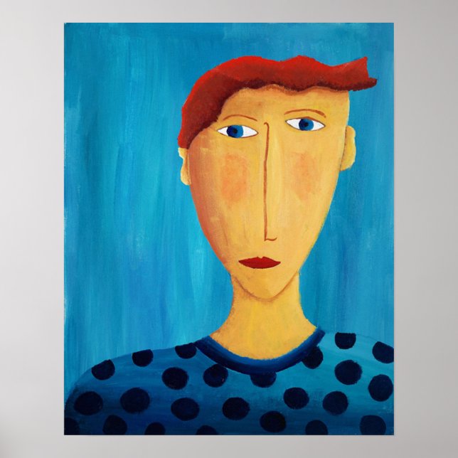 Retrato De Um Homem Pintando Impressão De Arte Mod (Frente)