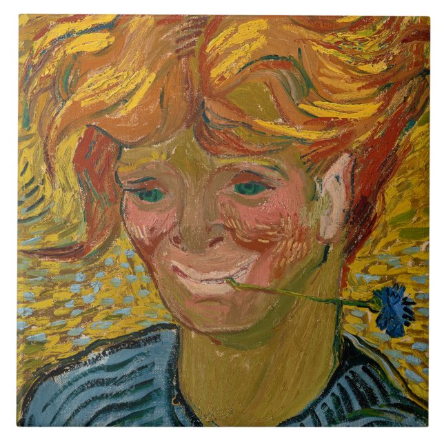 Retrato de um Jovem com Cornflower, Van Gogh (Frente)