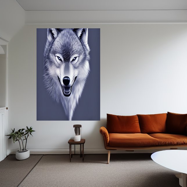 Retrato de um lobo | AI Art Poster (Criador carregado)