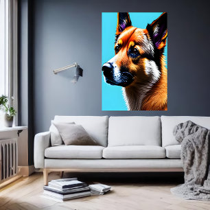 Retrato de um Ovinos Islandês AI Art Poster