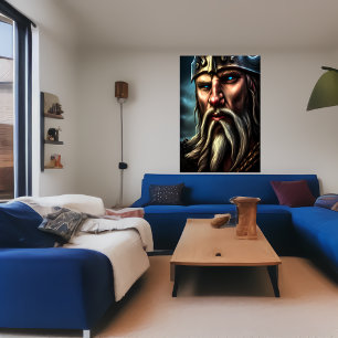 Retrato de um viking norueguês   AI Art Poster