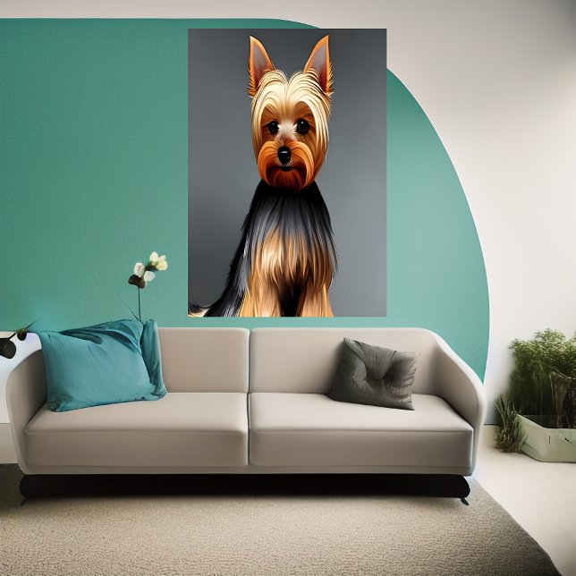 Retrato de um Yorkshire Terrier | AI Art Poster (Criador carregado)