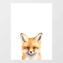 retrato de uma cor d'água de raposa fofa