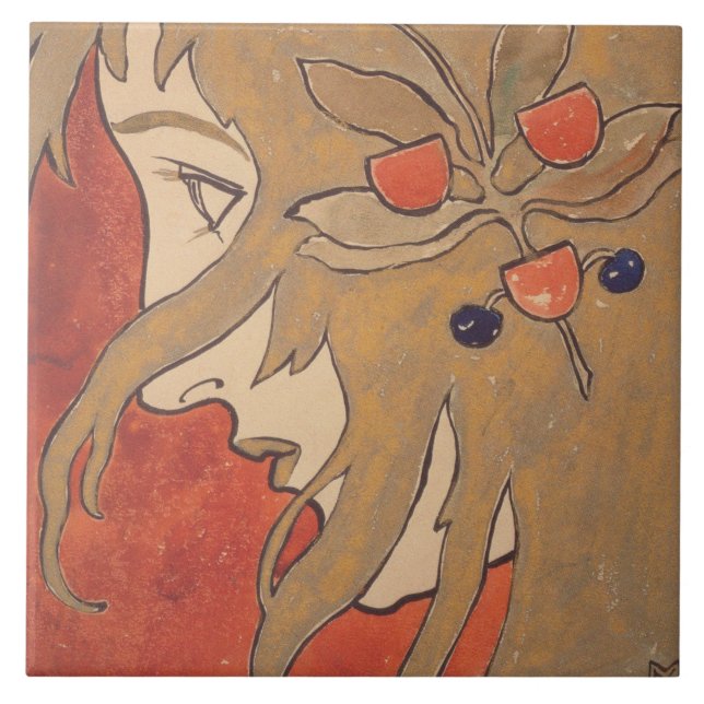 Retrato de uma garota em vermelho (por Koloman Mos (Frente)