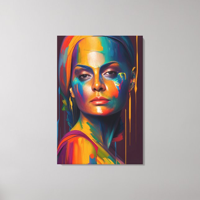 Retrato de uma Mulher com Pintura para Decoração d (Frente)