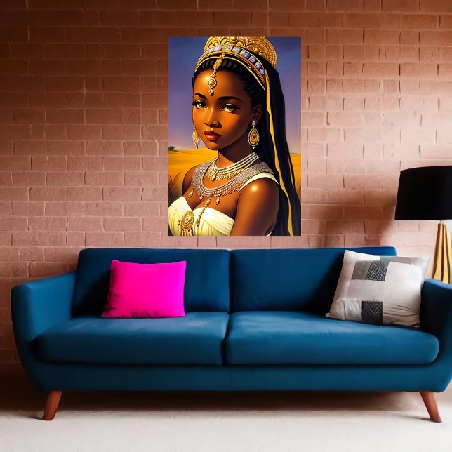 Retrato de uma princesa africana | AI Art Poster (Criador carregado)