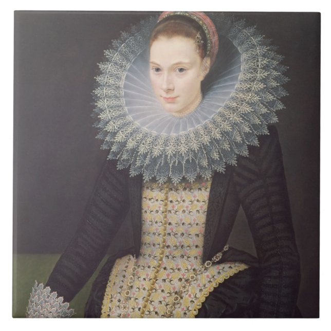 Retrato de uma senhora, 1613 (óleo no painel) (Frente)