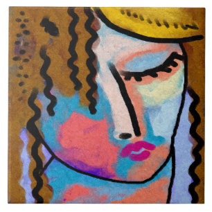 Retrato digital Abstrato de aninhamento de uma mul