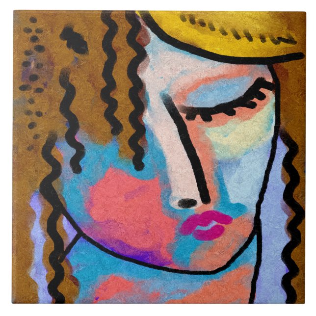 Retrato digital Abstrato de aninhamento de uma mul (Frente)