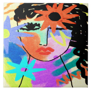 Retrato digital Abstrato de calor de uma mulher