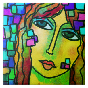 Retrato digital Abstrato de uma mulher
