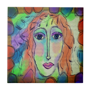 Retrato digital Abstrato original de uma mulher