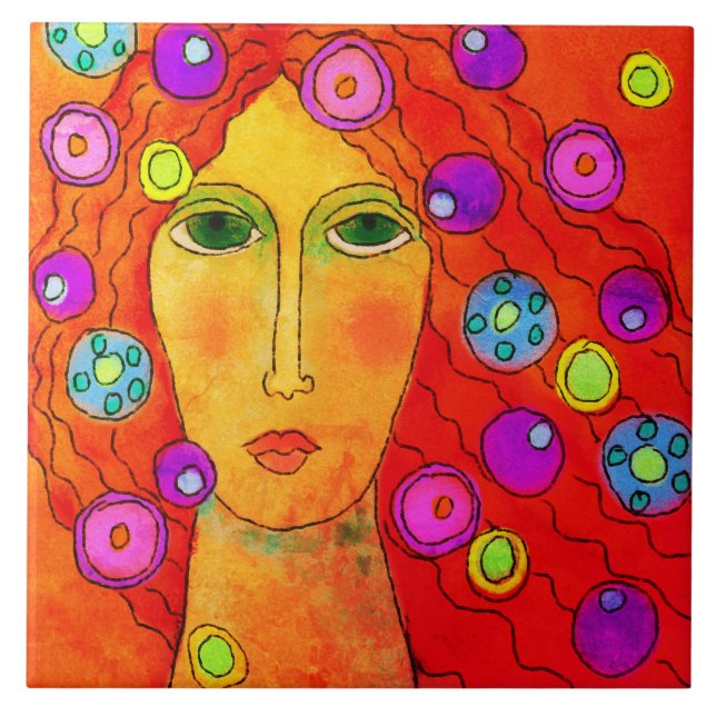 Retrato digital de Abstrato giro de uma mulher (Frente)