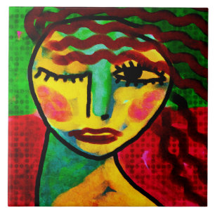 Retrato digital piscar os olhos Abstrato de uma mu