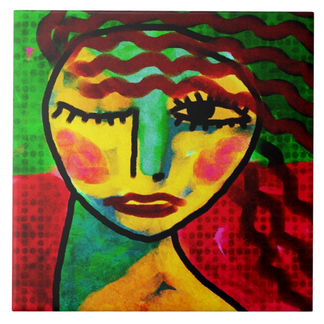 Retrato digital piscar os olhos Abstrato de uma mu (Frente)