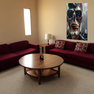 Retrato do crânio do morto   AI Art Poster