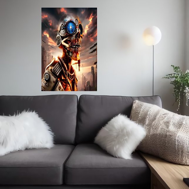 Retrato do esqueleto Cyberpunk | AI Art Poster (Criador carregado)