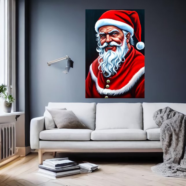 Retrato do legal Papai Noel feliz | AI Art Poster (Criador carregado)