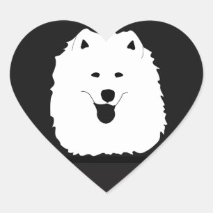 Retrato do Samoyed, folha lustrosa das etiquetas