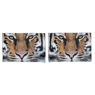 Retrato do Tigre no Estilo de Impressão Gráfico