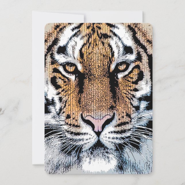 Retrato do Tigre no Estilo de Impressão Gráfico (Frente)