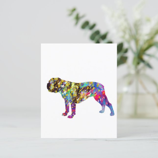 Retrato em Aquarela de Bulldog (Em pé/Frente)