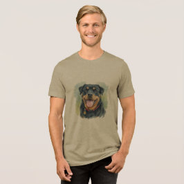 Retrato em Aquarela do Rottweiler de Estimação