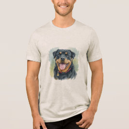 Retrato em Aquarela do Rottweiler de Estimação