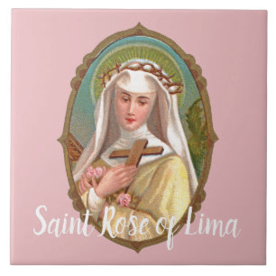 Retrato emoldurado de Sta. Rosa de Lima (M 024b)