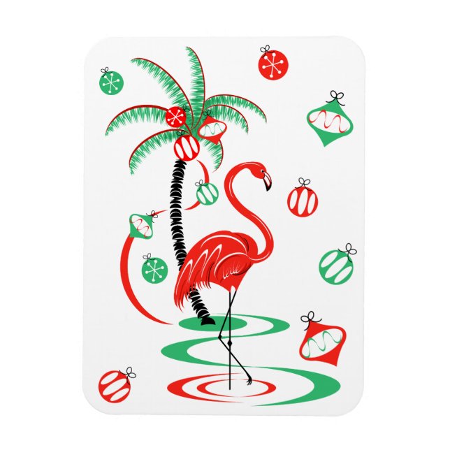Retrato flexível de ímã Flamingo de Natal Vermelho (Vertical)