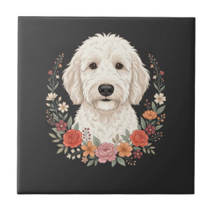Retrato Floral de Cachorro Coroa Botânica