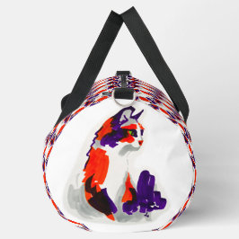 Retrato Gato - Arte Gráfica Negrito Laranja e Viol