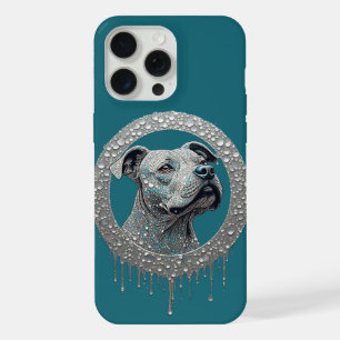 Retrato Geométrico Moderno Turquesa de Bulldog Fra