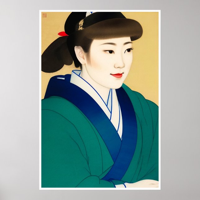 Retrato - Impressão de Arte de Bloco de Madeira (Frente)