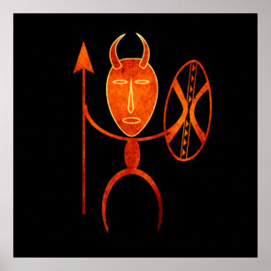 retrato moderno abstrato africano da arte poster