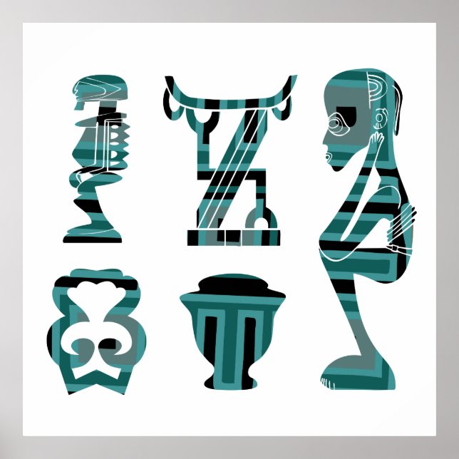 retrato moderno abstrato africano de arte poster (Frente)